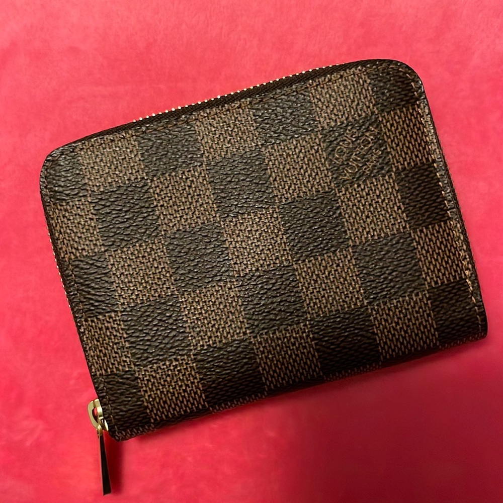 Authentic LV Damier Ebene Coin Zip Around Wallet